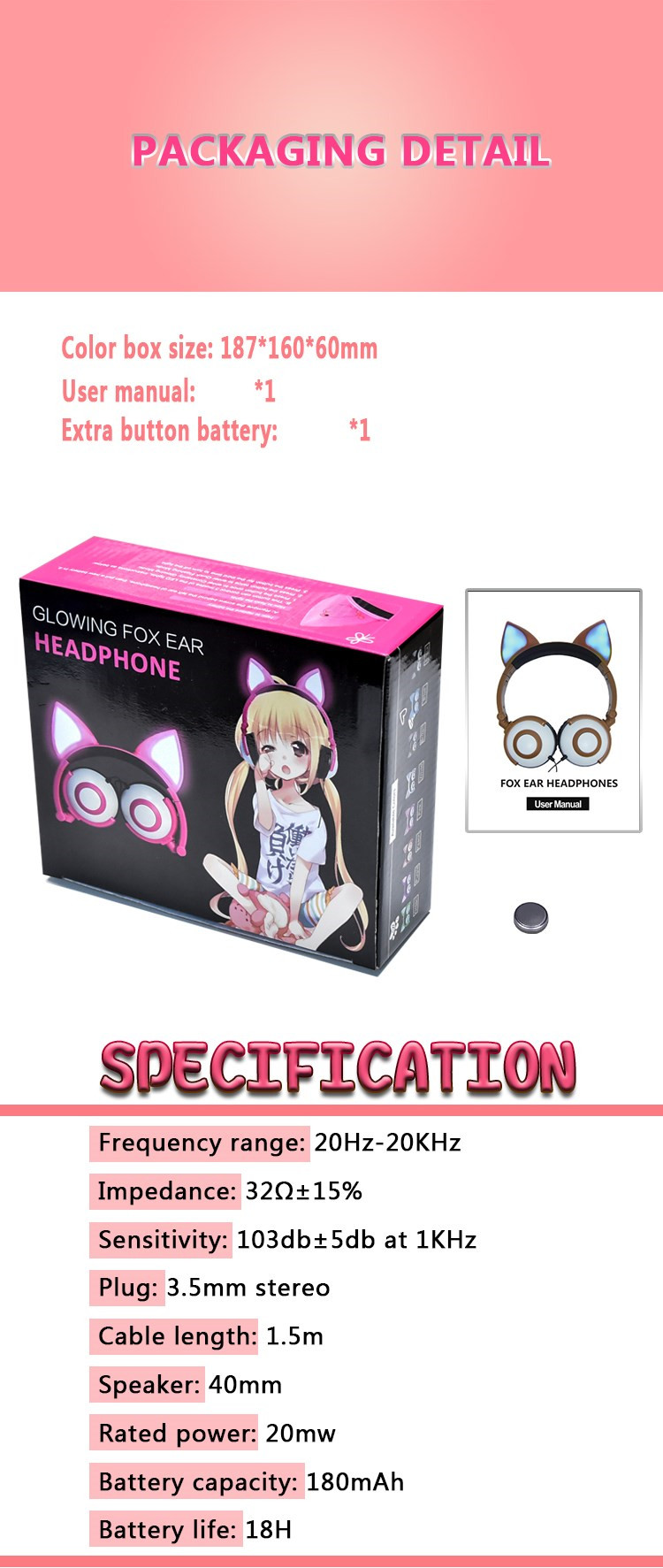 glowing cat ear headphones