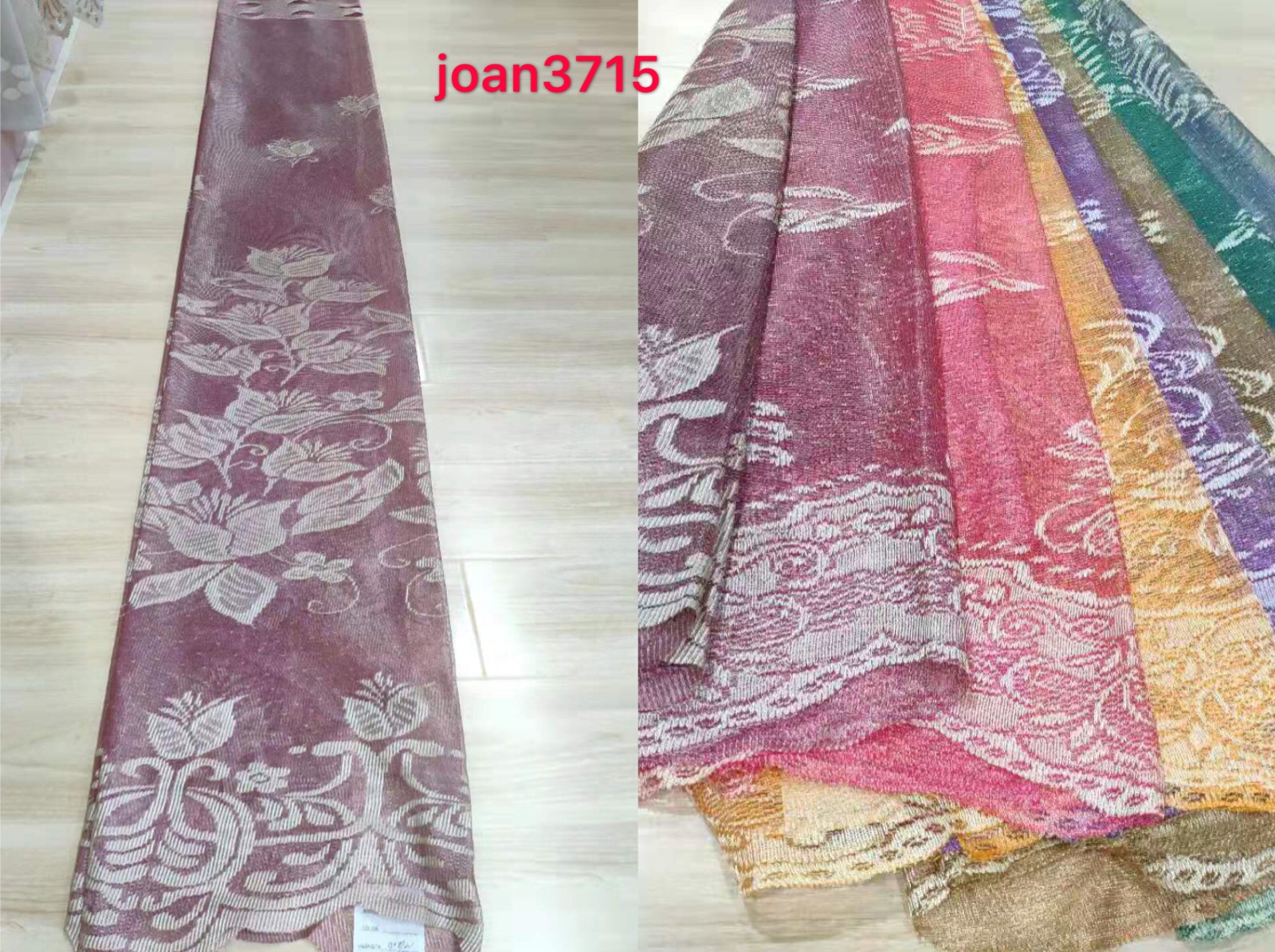 Polyester Warp Paper Printing Lace Window Curtains Fabric 2