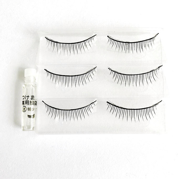 3 pairs False Eyelashes Mink with glue 