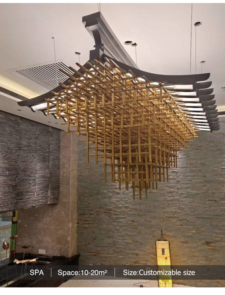 house shape wooden chandelier