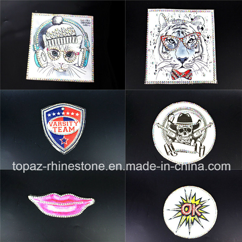 Heat Transfer Crystal Rhinestone Embroidered Patches (TM-Various design)