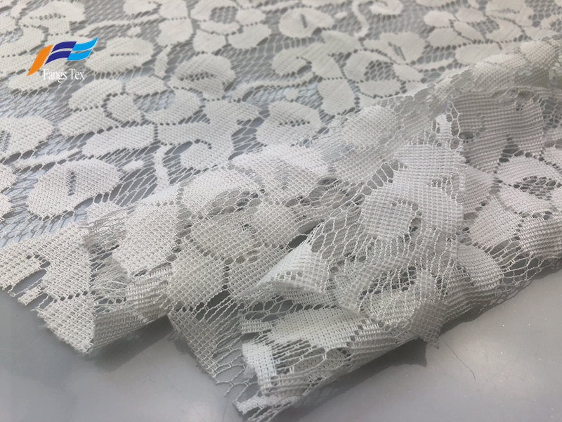 African White Floral Embroidered Mesh Lace Dress Fabric    