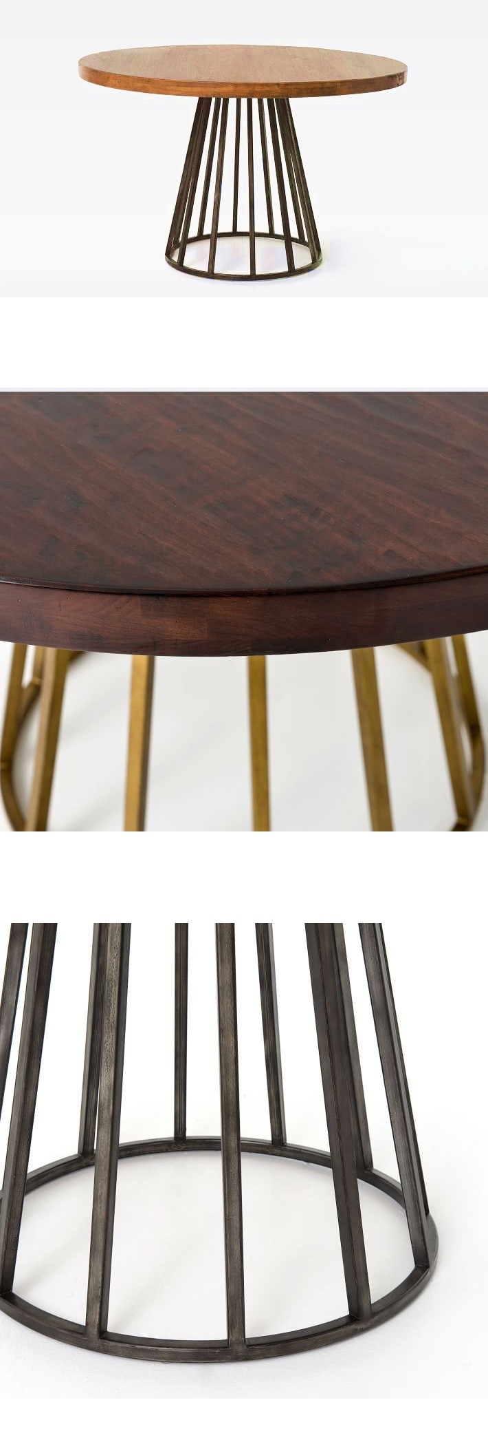 Wooden Round Coffee Dessert Dining Table