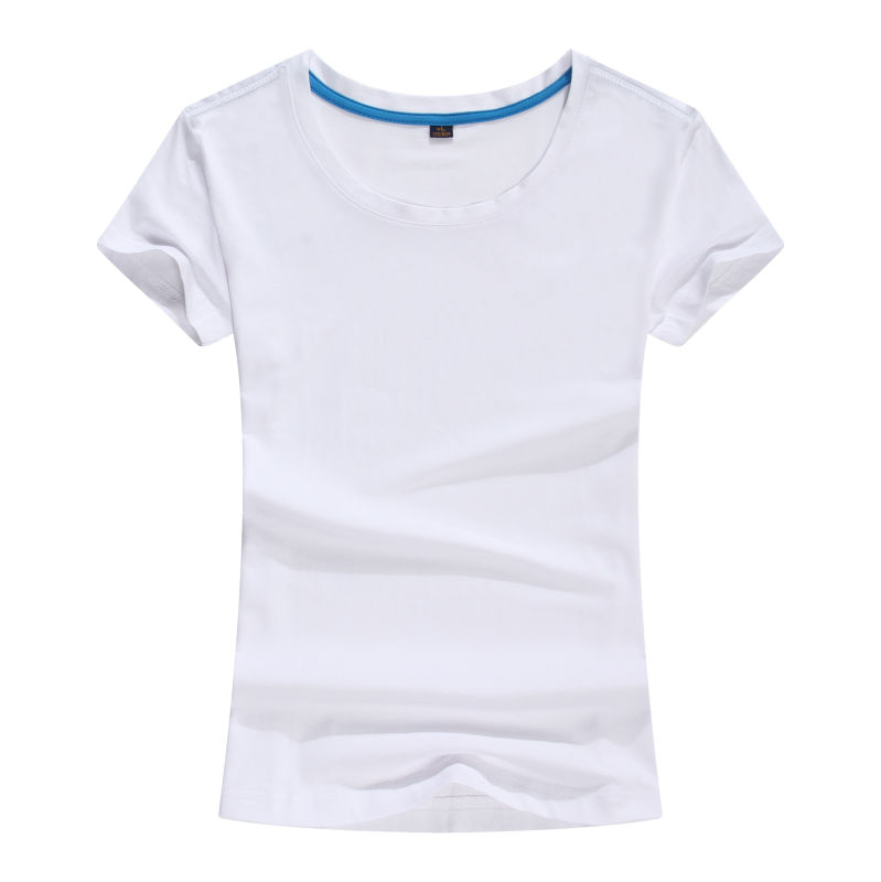 100%Cotton Fashion Women's Round Neck Tshirt Tee Shirt (TW-035)