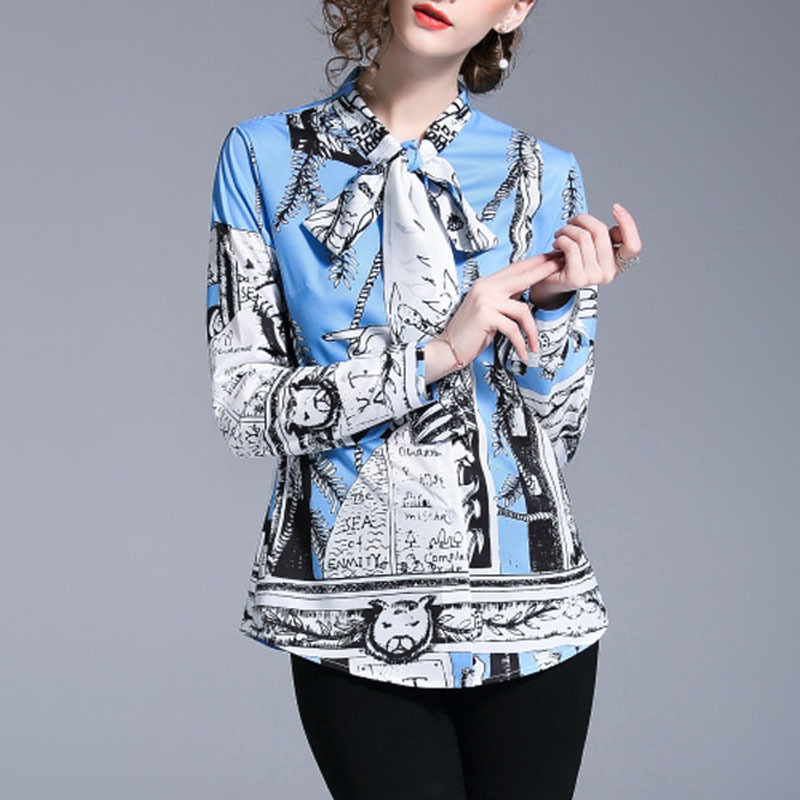 Turn-down Blouses Office Wear Women