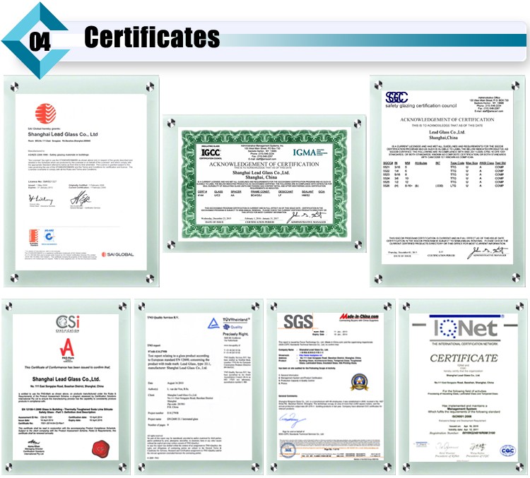 Building glass certificate