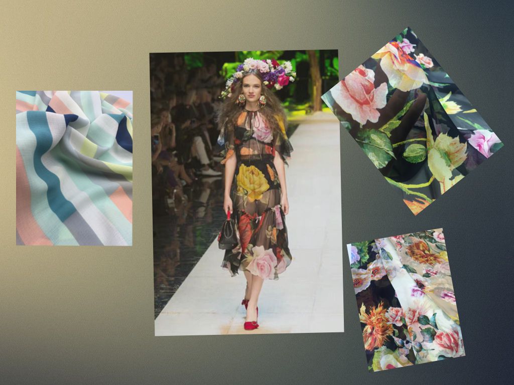 Colorful 100% Polyester Printed Girls Dresses Fabric 