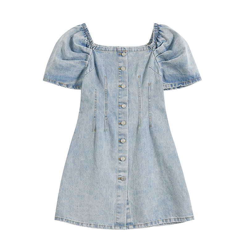 Plus Size Denim Short Sleeve Dress