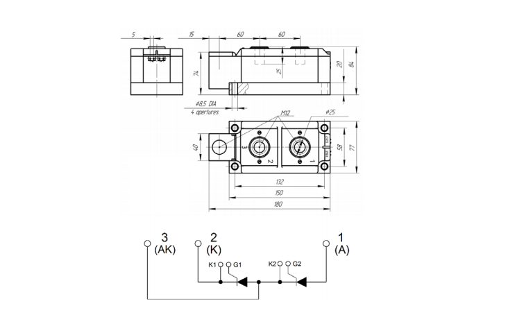 Dual Thyristor Modules YZPST-MTC1000A1600V