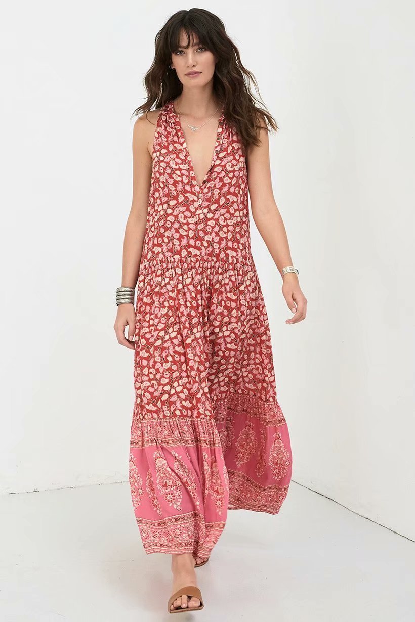 Flower Printing Long Dress