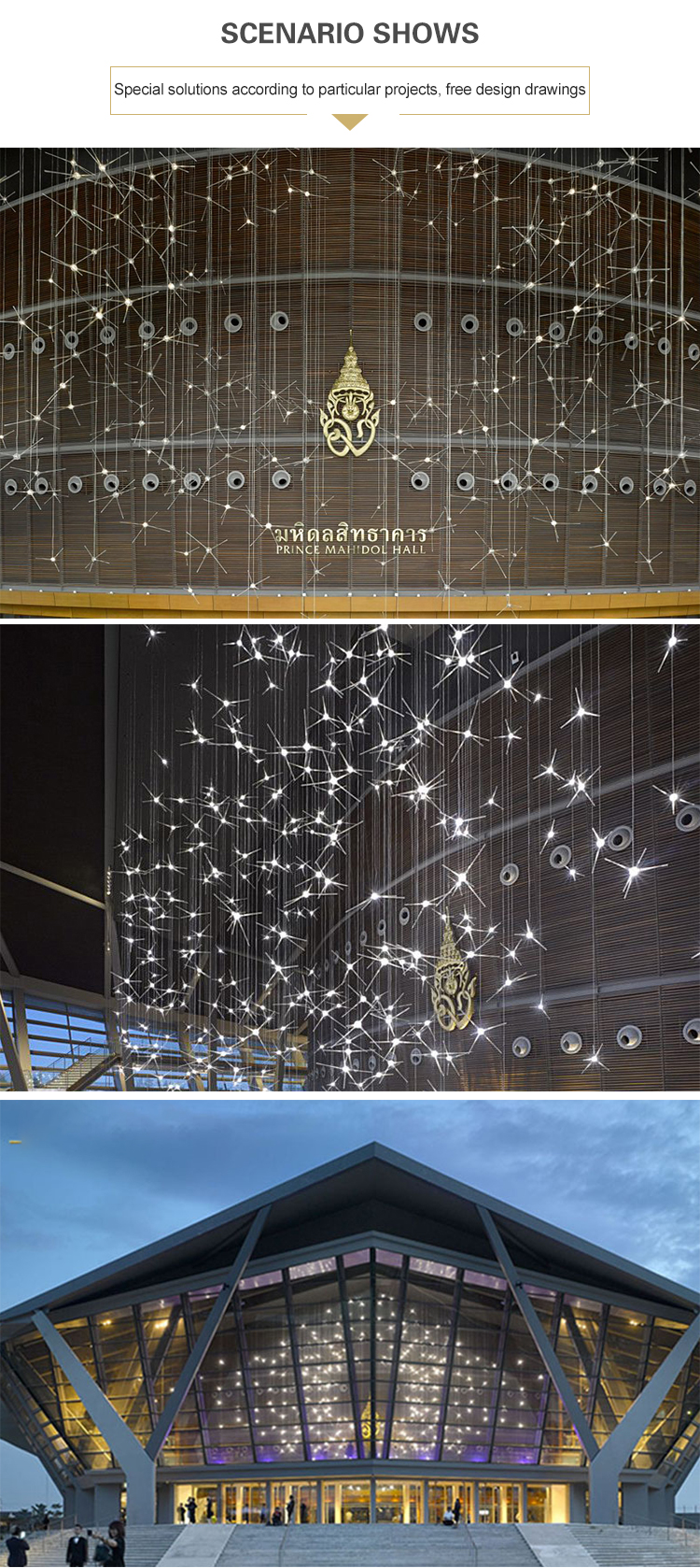 starry design chandelier light