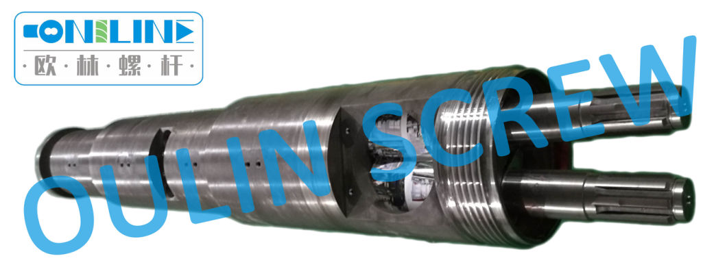 Nitriding Jurry 65/132 Twin Conical Screw and Barrel for PVC Pipe (PVC+30%-50% CaCO3)