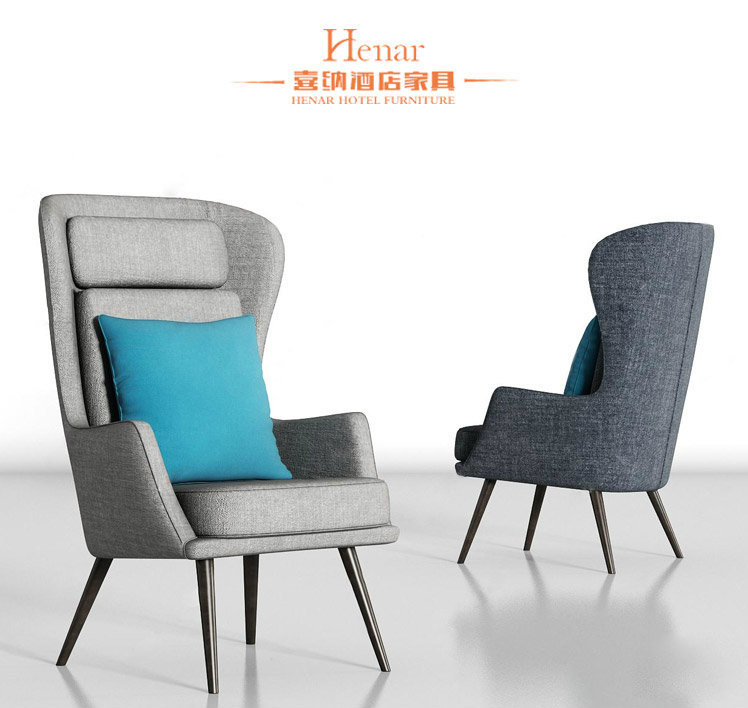 Hohe Back Lounge Sofa Ließer Samtstuhl für Hotel