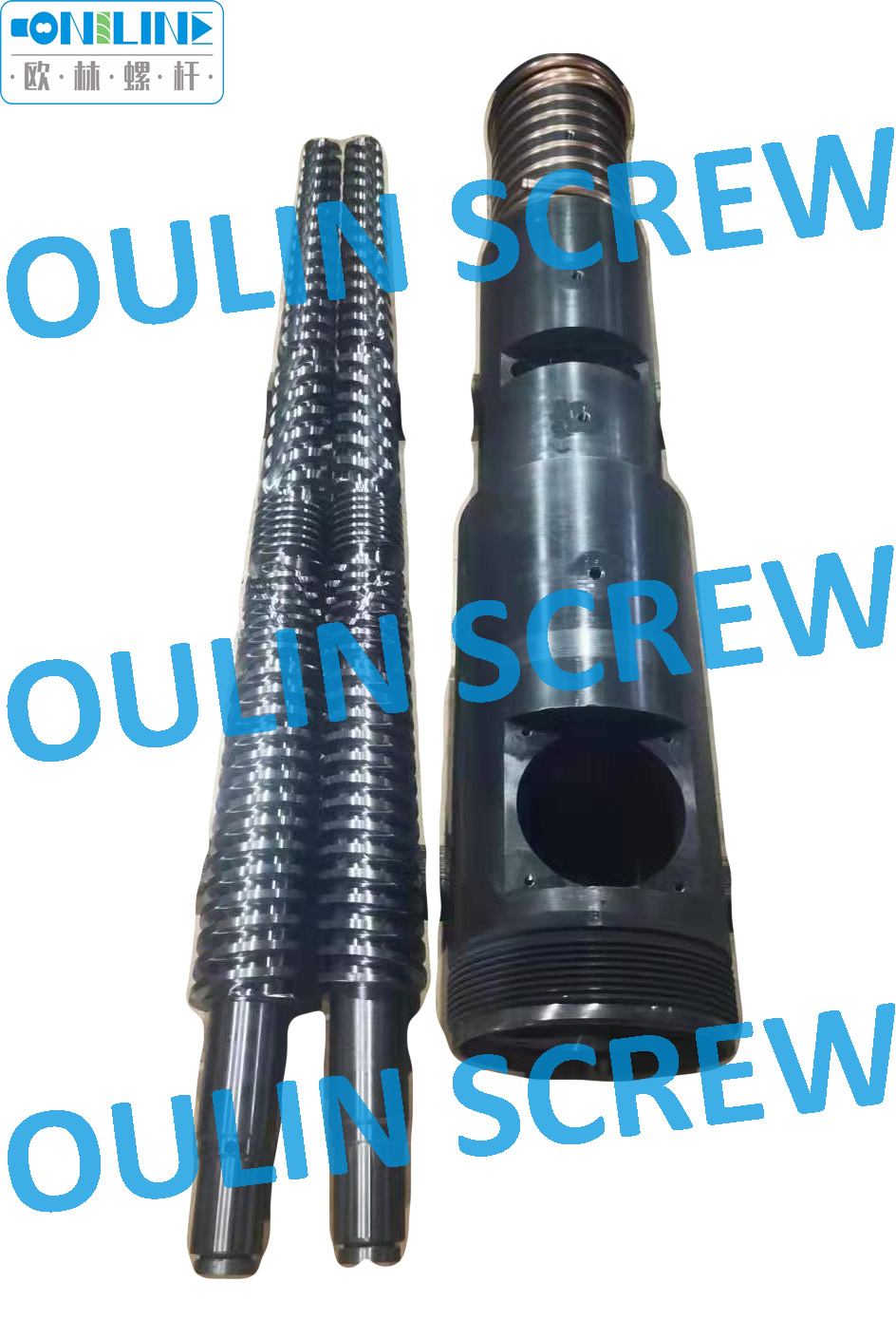 Sj55/110 Twin Conical Screw Barrel for PVC Sheet, Pipe, Profiles Extruder