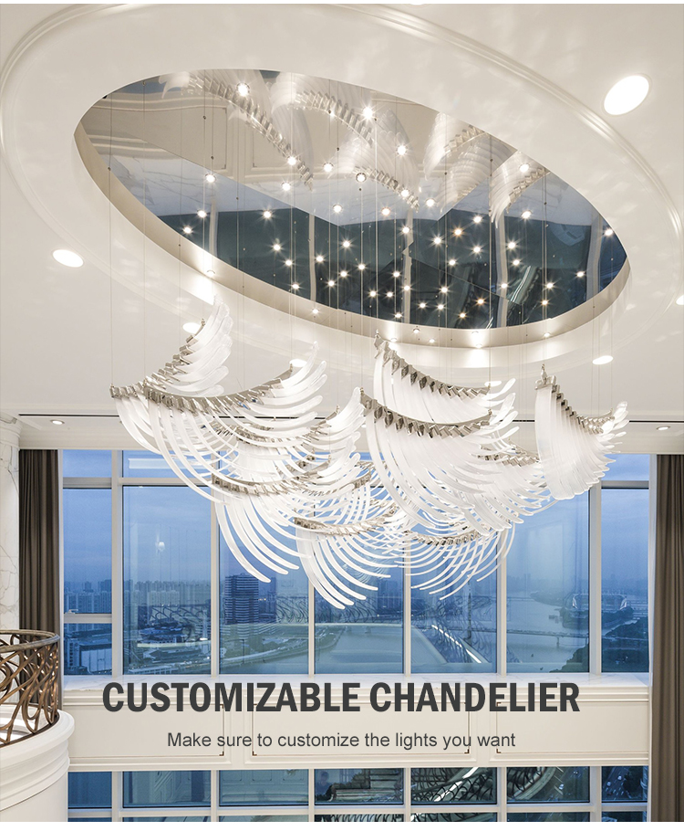 wing chandelier details