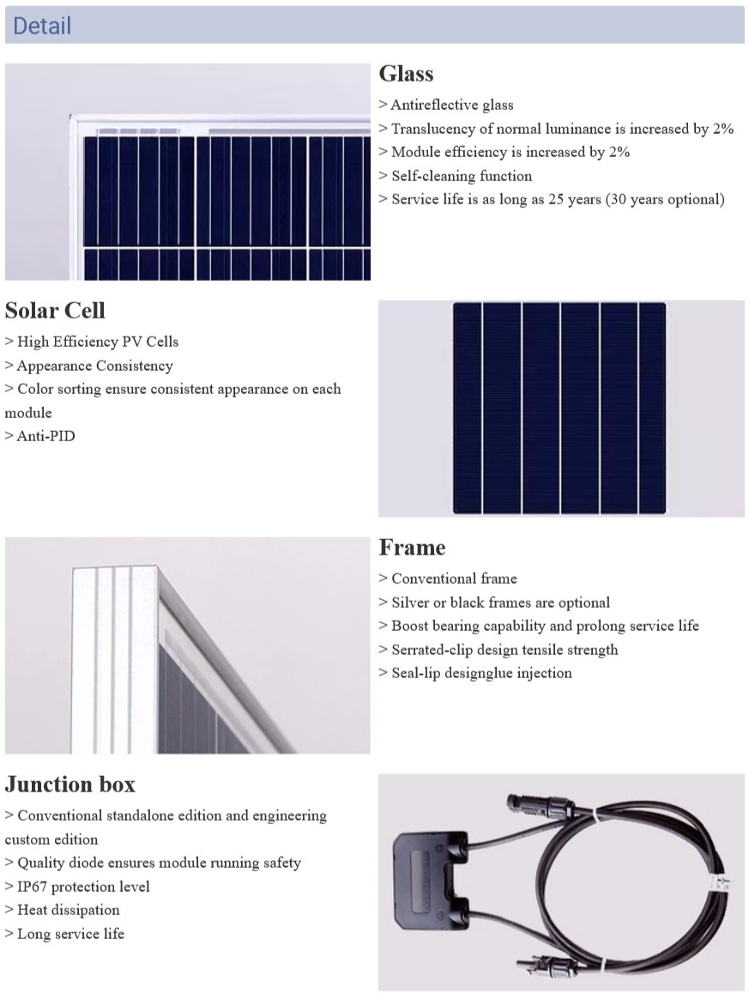 160w ploy solar panel