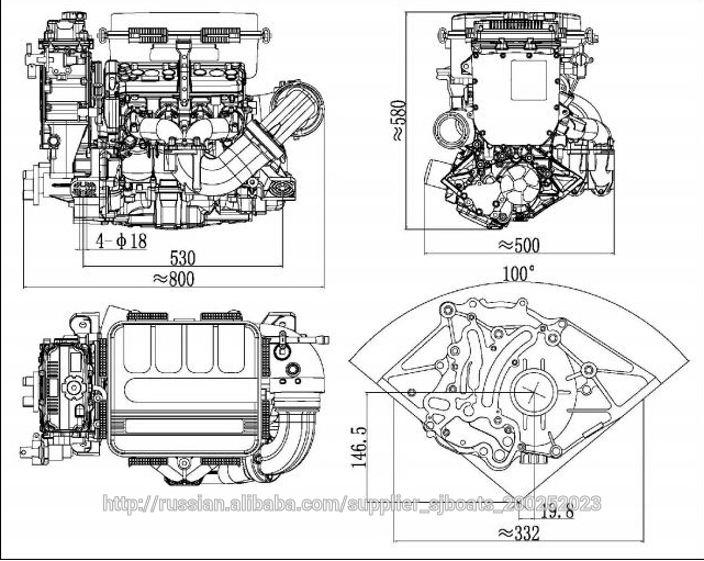 Inboard Boat Engine For Jet Boat Engine Jet Pump Water Jet Motor 11001800cc Engine Capacity