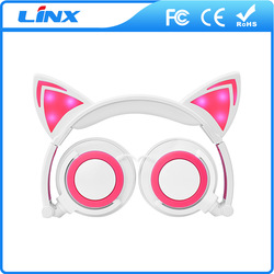 glowing cat ear headphones