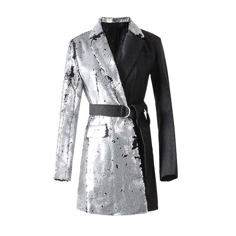 Slim Sequin Women Coats