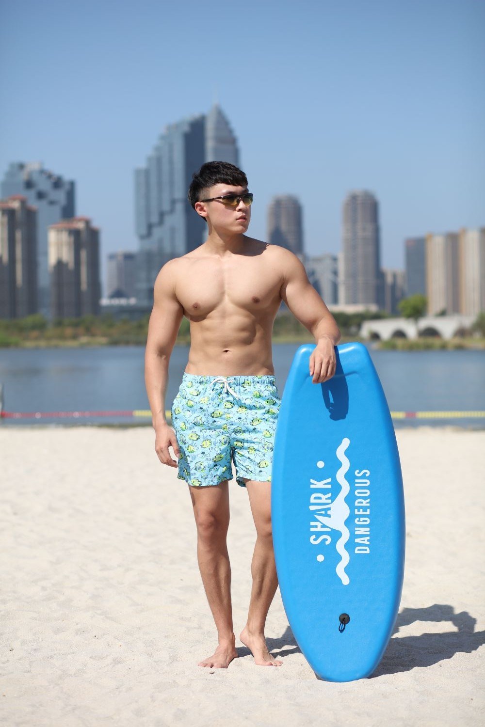 120GSM Microfiber Polyester Coating Digital Print Brief Mesh Lining for Swim Quick Dry Water Repellent Man's Swimming Short