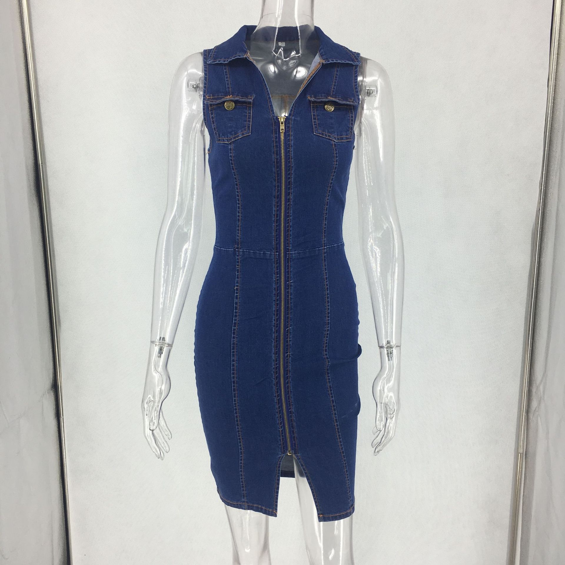 Sleeveless Denim Dress
