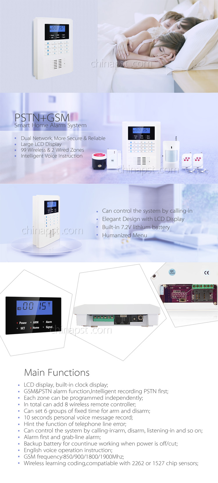 Dual Network GSM Wireless Home Alarm Systems (PST-PG992CQ)