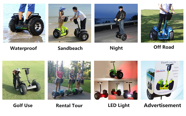 New Products 2016 E-Scooter off Road Electric Chariot Two Wheels Self Balancing Electric Golf Cart Scooter