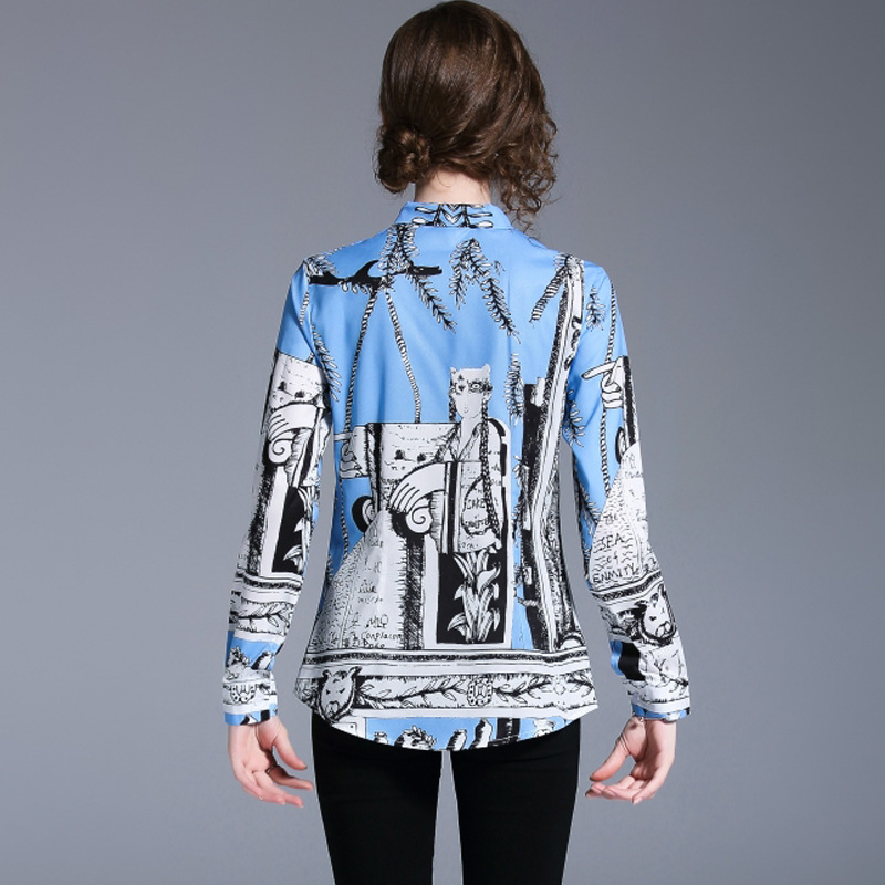 Women Printed Blouse Long Sleeves