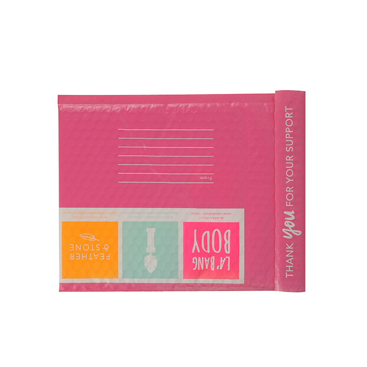 Pink poly bubble mailers