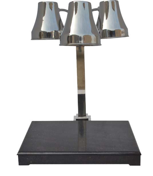 Three Light Heat Lamp with Marble Base Carving Station