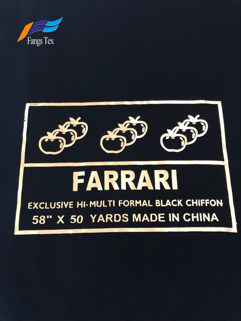 100% Polyester Abaya Formal Black Hi-multi Chiffon Fabric