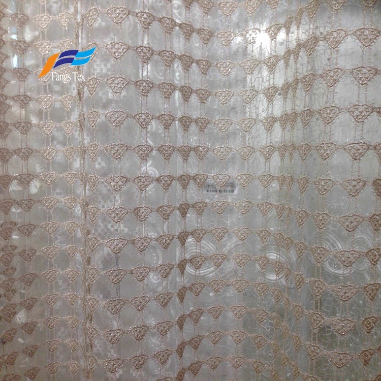 Fancy Embroideted Sheer Voile Window Curtain Fabric 5