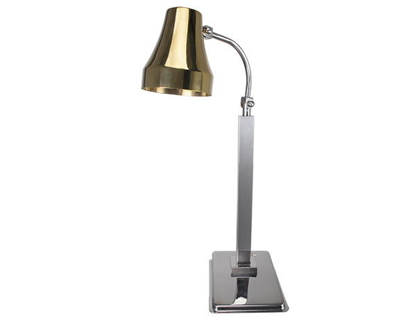Heat Lamp with Gold Round Shade