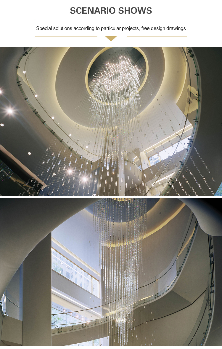 Light luxury water drop glass chandelier