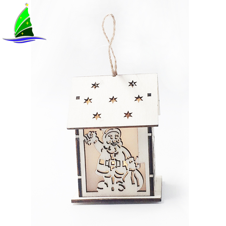 LED Light Wood House Hanging Decoration LED Light Wood House Hanging Decoration