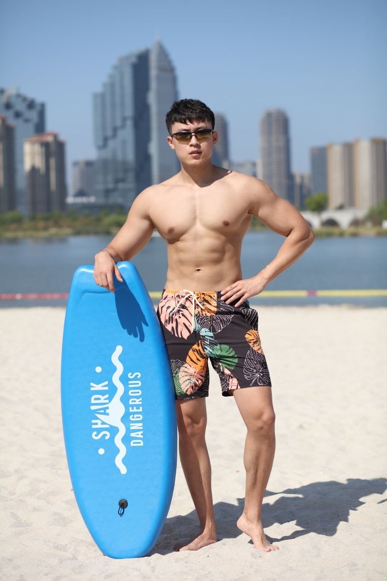 140GSM 4way Stretch Digital Print Quick Dry Full Elastic Waist Brief Lining Man's Swimshort