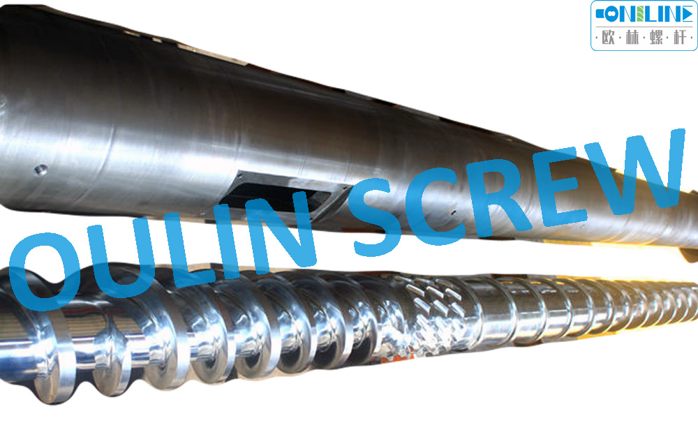 150mm, L/D=34 Venting Screw and Barrel for PP PE Pelletizer, Recycling Extrusion