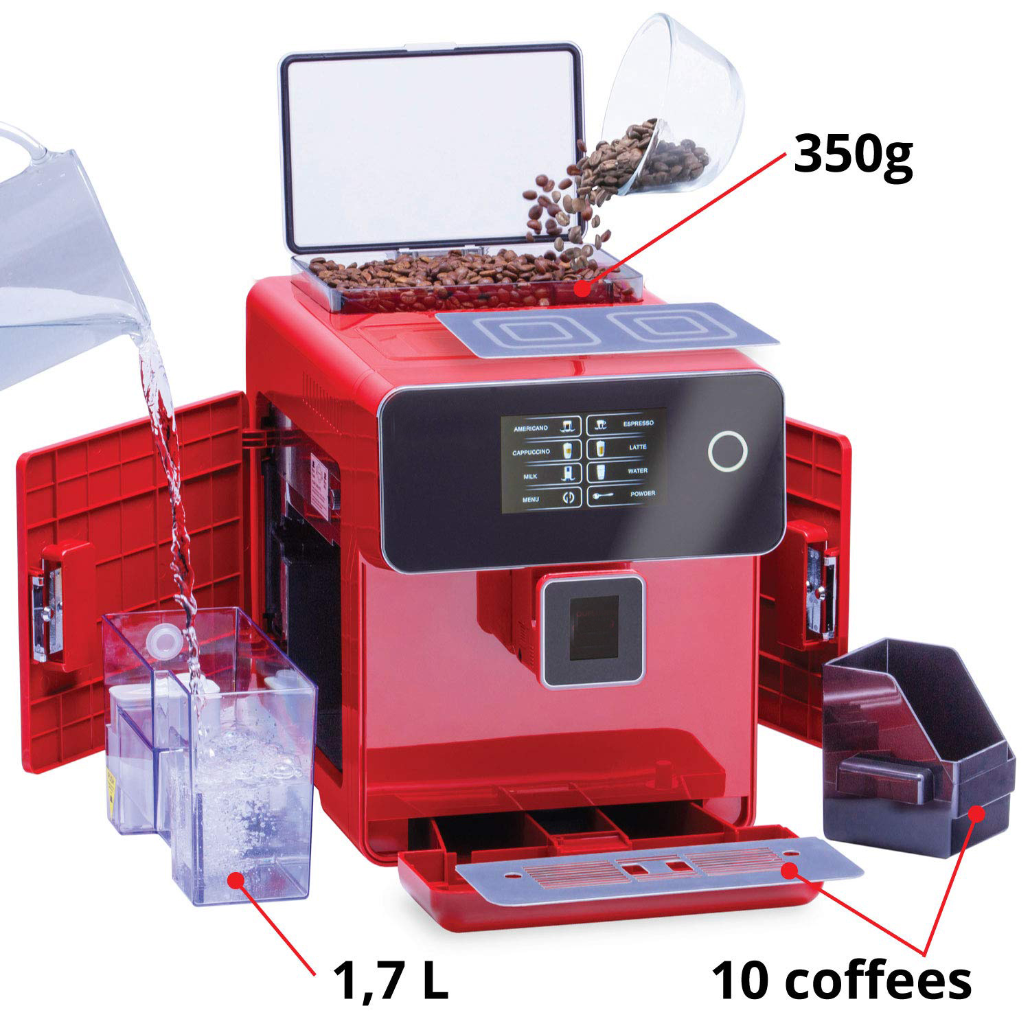 Máquina de café espresso súper automática, cafetera de bomba de 19 bar con  molinillo ajustable, pantalla táctil, plata, regalo de Navidad