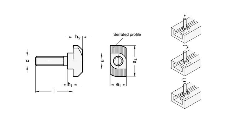 T Slot Bolts