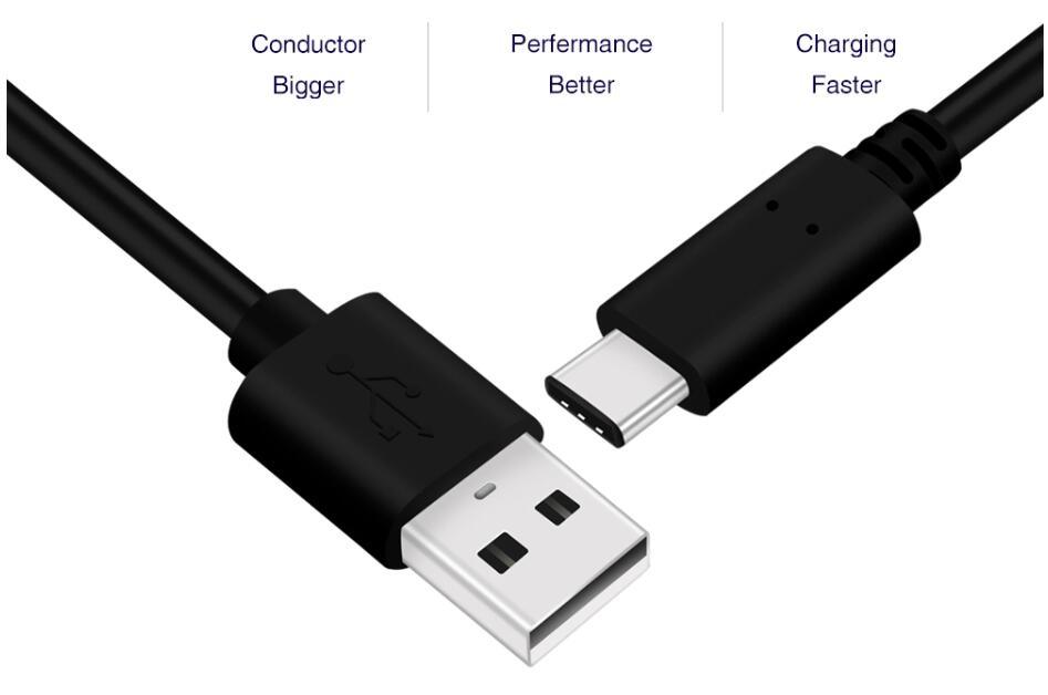 USB 2.0 Male-Type-C Male 날짜 케이블