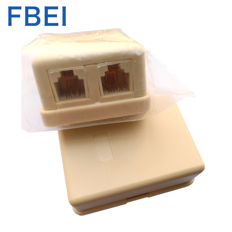 RJ11/12 6P4C Telephone Dual port Sarface box