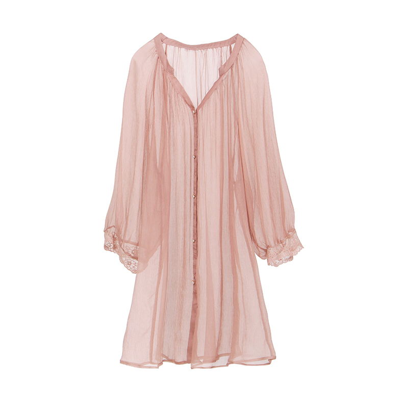 Casual V-neck Real Silk Dress