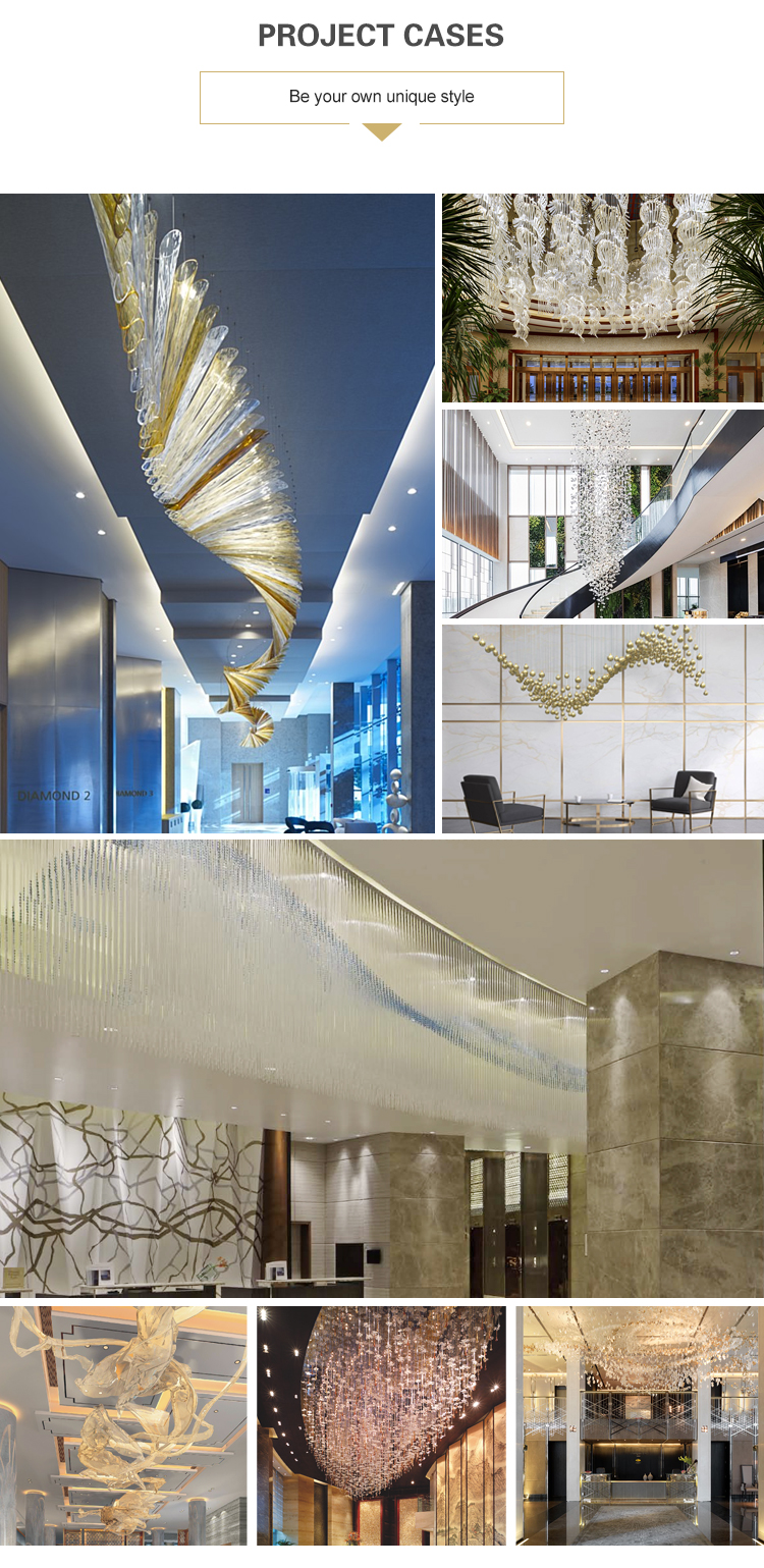 Large crystal ceiling chandelier in the lobby