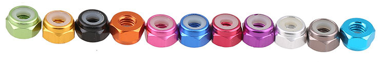 Color hex nylon nut