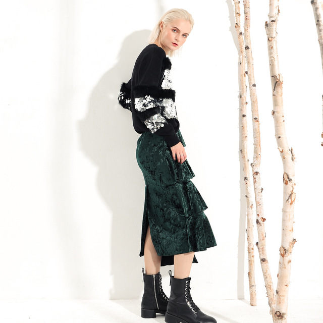 Velvet Long Skirt