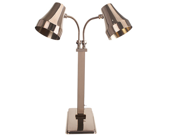 Two Light Heat Lamp with Total Copper and Round Lamp Shade