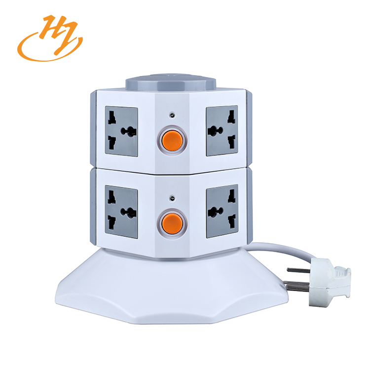 Universal White 2-USB 2-Layers Power Strip