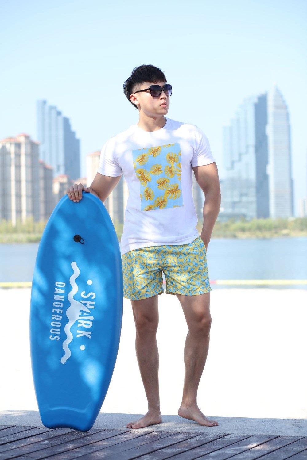 Polyester Digital Print Brief Mesh Lining for Swim Quick Dry Water Repellent Man's Swimming Short