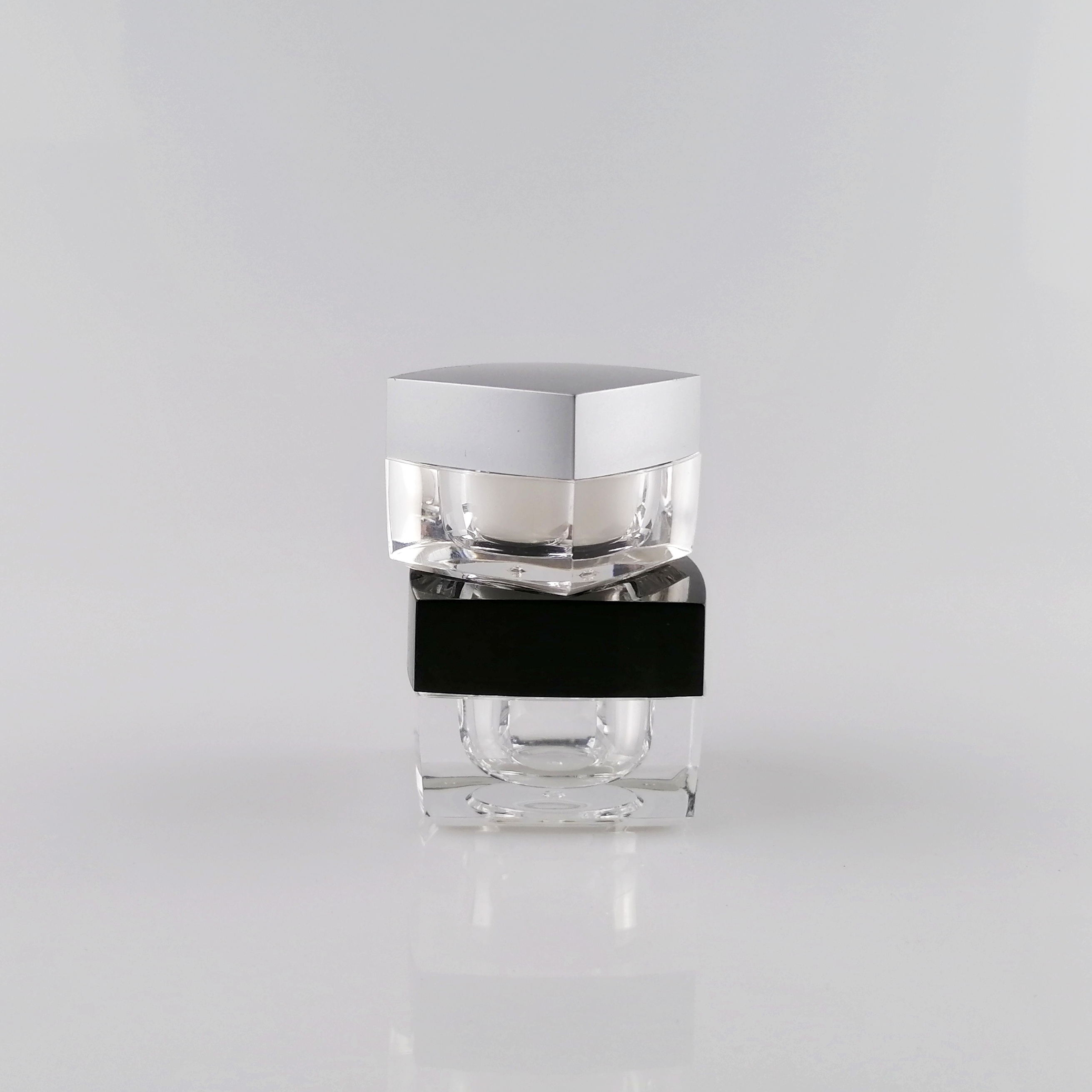 10g Clear Square Shape Plastic Loose Powder Jar 10g Clear Square Shape Plastic Loose Powder Jar