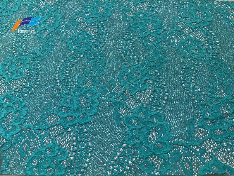 Fancy Jacquard Nylon Polyester Embroidered Lace Fabric 1